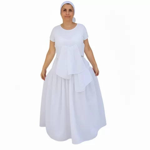 Conjunto Feminino 4 Peças: Saia, Camisu, Pano da Costa e Pano de Cabeça
