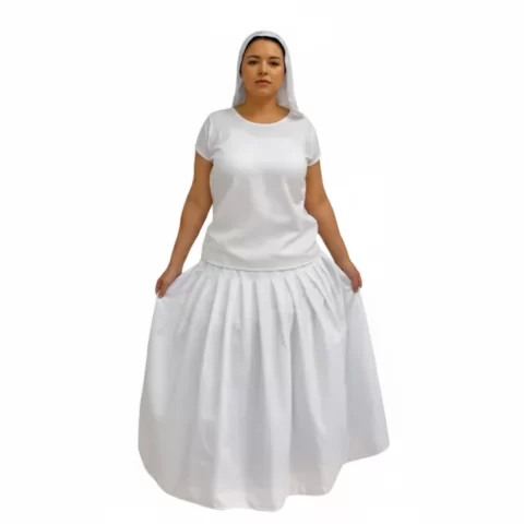 Conjunto Feminino 3 Peças: Saia, Camisu e Pano de Cabeça