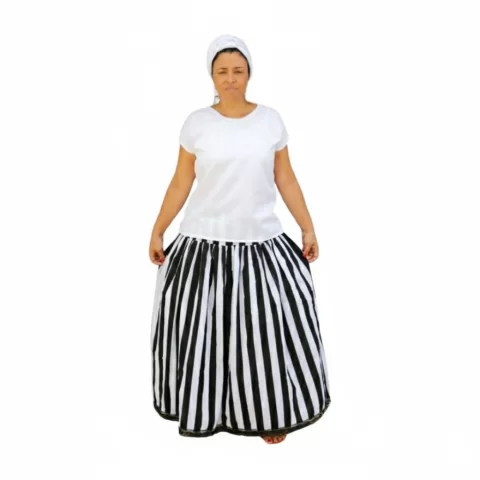 Conjunto Preta-Velha 3 Peças: Saia, Camisu e Pano de Cabeça