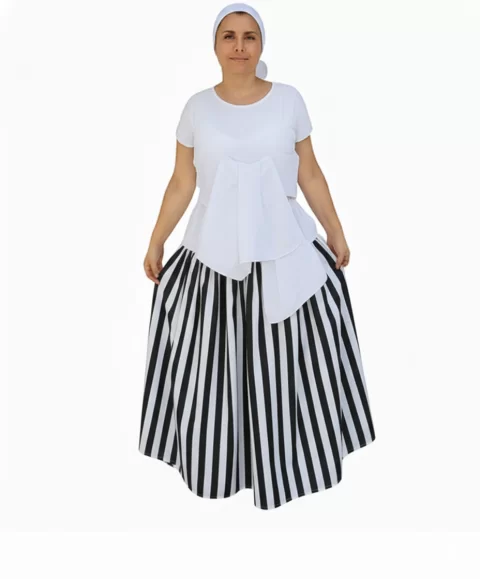 Conjunto Preta-Velha 3 Peças: Saia, Camisu e Pano de Cabeça