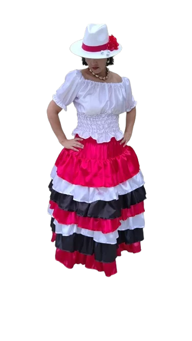 Conjunto Maria Navalha: Saia 7 Babados e Ciganinha