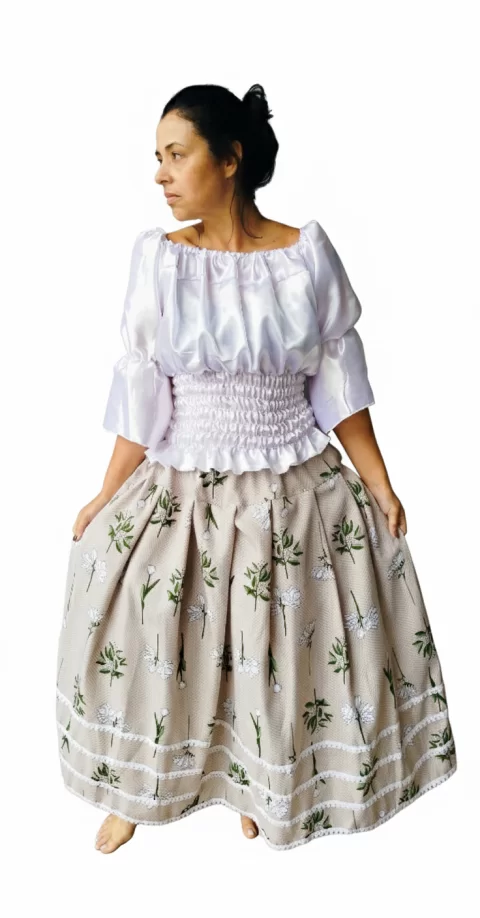 Saia de Oxford Estampada