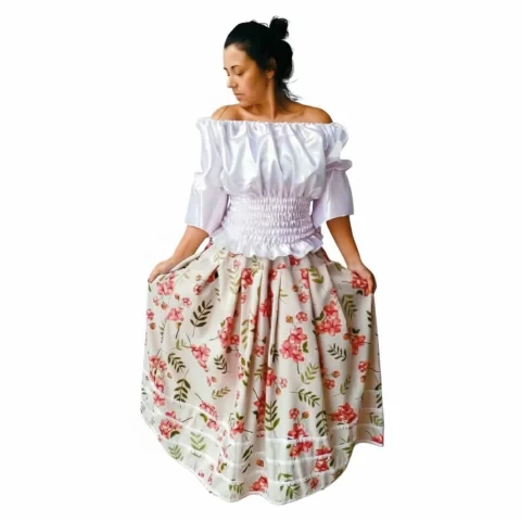 Saia de Oxford Estampada
