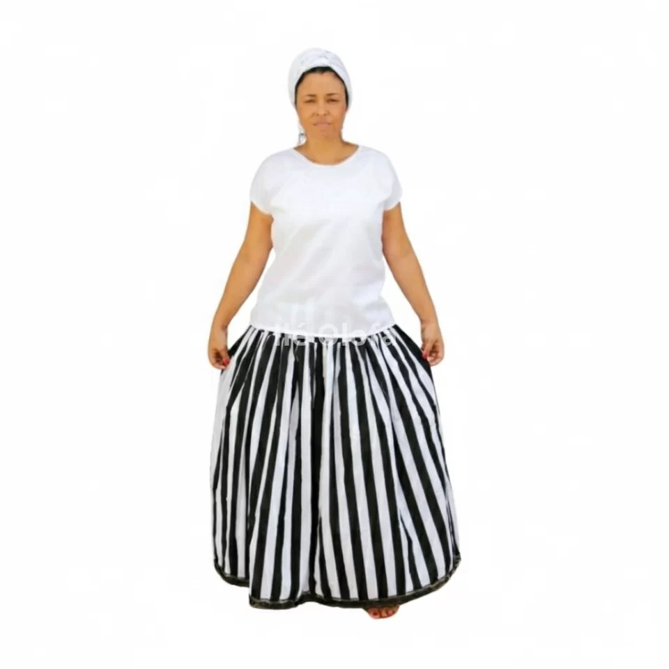 Conjunto Preta-Velha 3 Peças: Saia, Camisu e Pano de Cabeça