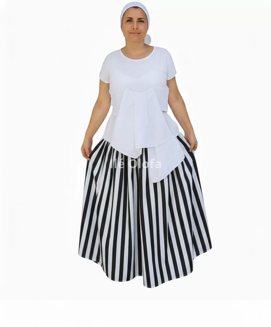 Conjunto Preta-Velha 3 Peças: Saia, Camisu e Pano de Cabeça