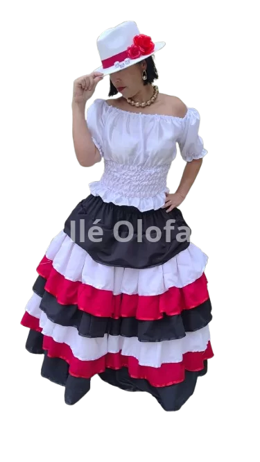 Conjunto Maria Navalha: Saia 7 Babados e Ciganinha